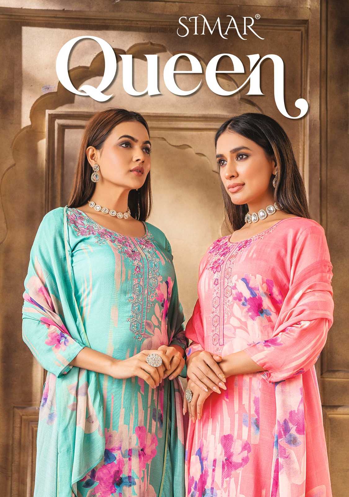 glossy queen viscose muslin digital printed exclusive dress material 