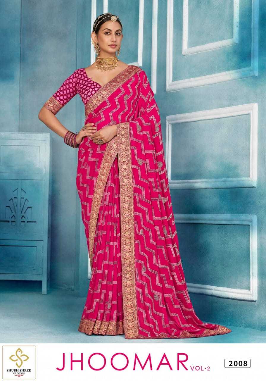 jhoomar vol 2 by shubh shree creation weightless pattern classic look saree supplier 