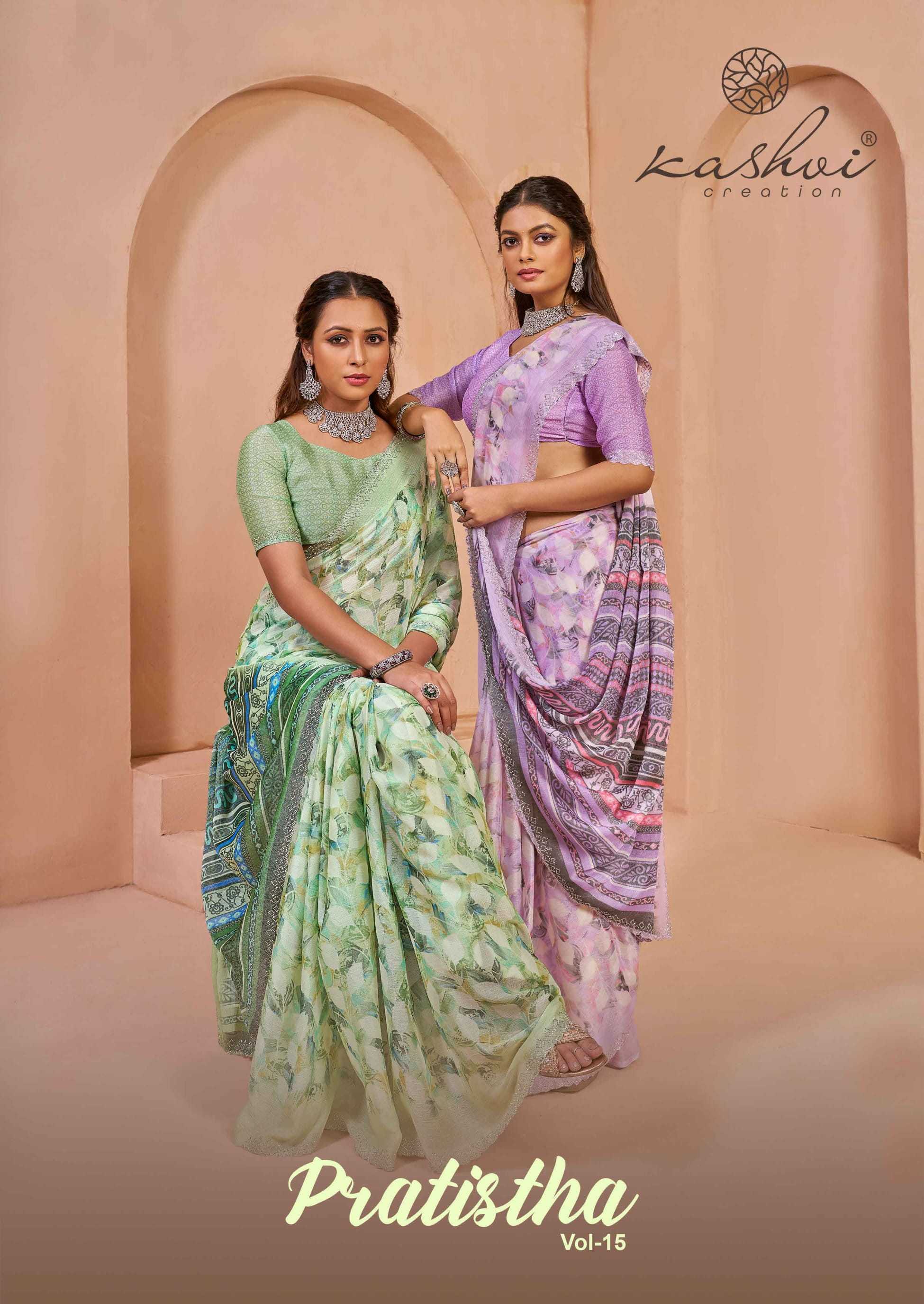 kashvi creation pratistha vol 15 brasso beautiful design saree 