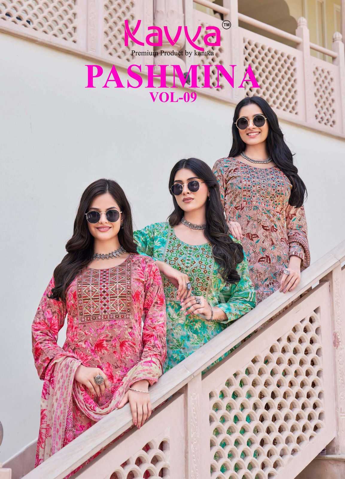 kavya pashmina vol 9 by fullstitch cotton ladies suits collection