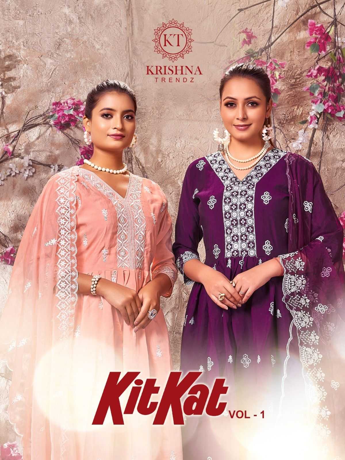 kitkat vol 1 by krishna trendz roman si̇lk readymade designer salwar kameez 
