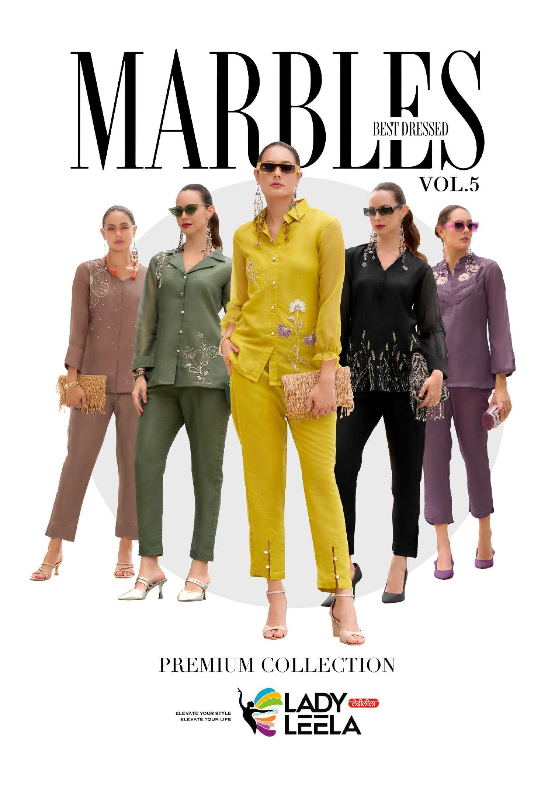 lady leela marbles vol 5 readymade viscose organza classic look co-ord set