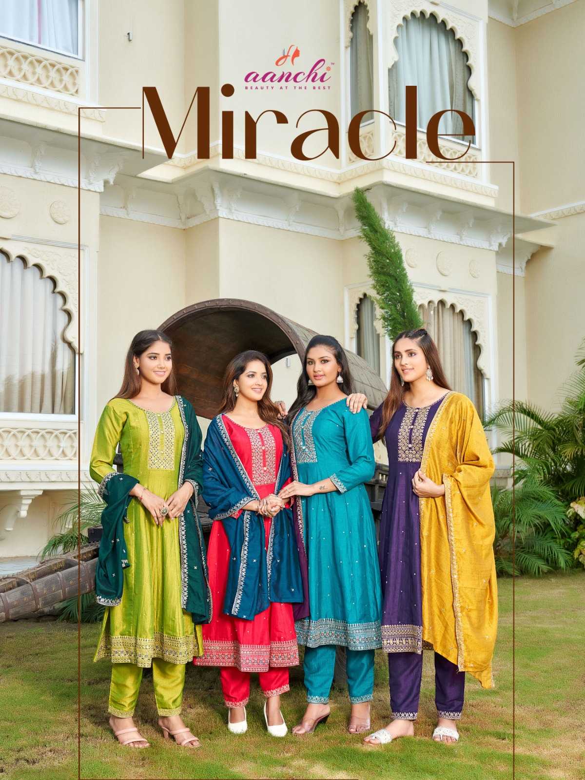 miracle by aanchi vichitra readymade flair kali pretty look suit for women 