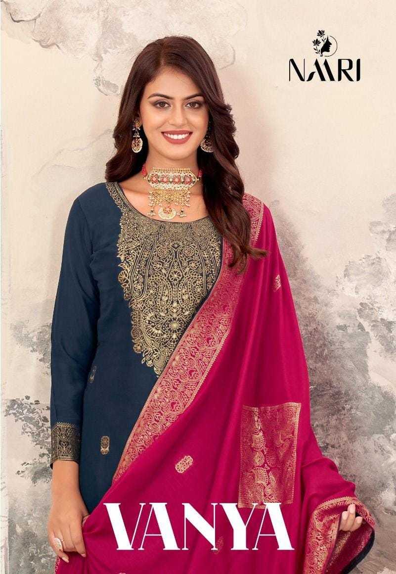 naari vanya elegance style muslin jacquard dress material exports 