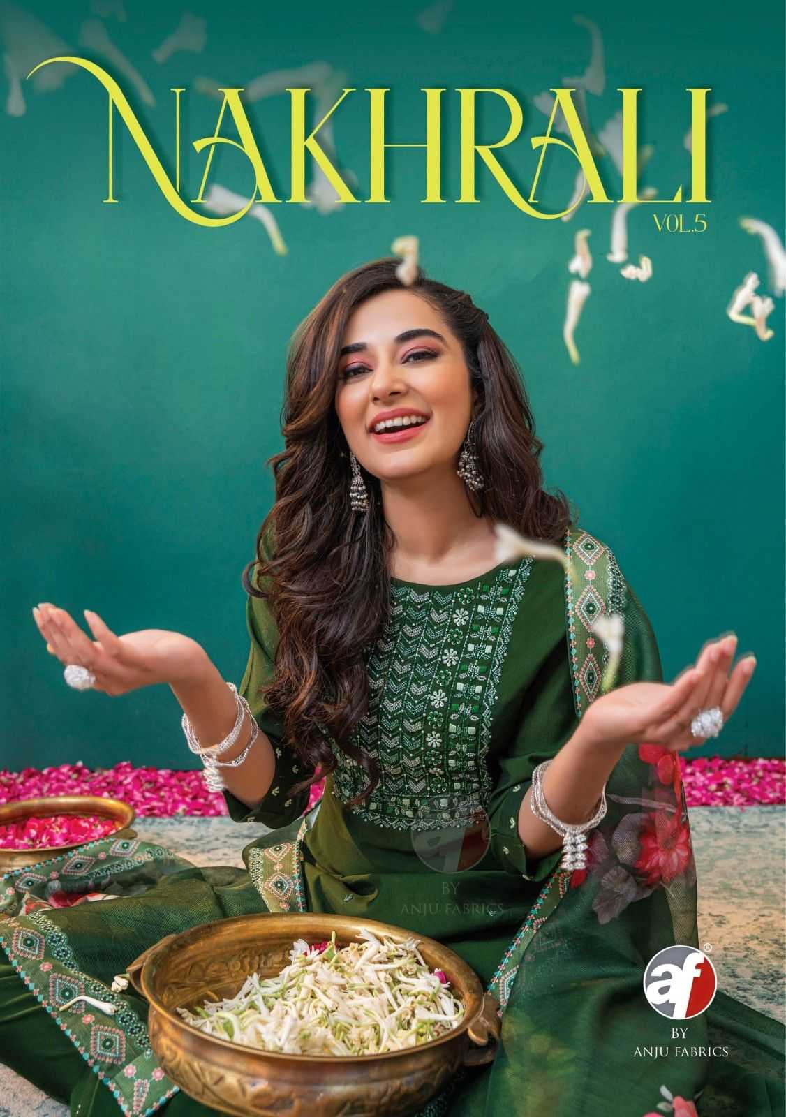 nakhrali vol 5 by anju fab modal silk full stitch party wear suits for women