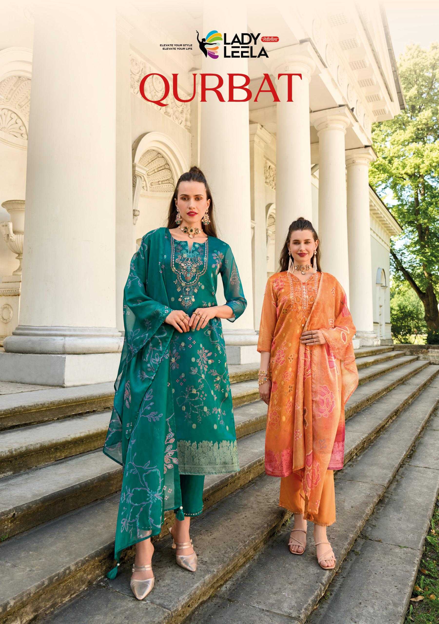 qurbat by lady leela viscose handwork full stitch pakistani style 3pcs dress