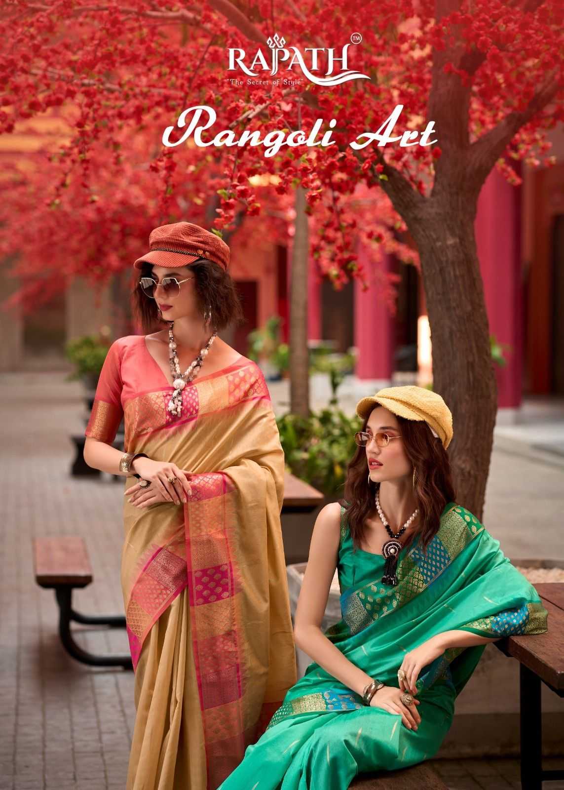 rangoli art by rajpath banarasi silk beautiful look latest saree exports 
