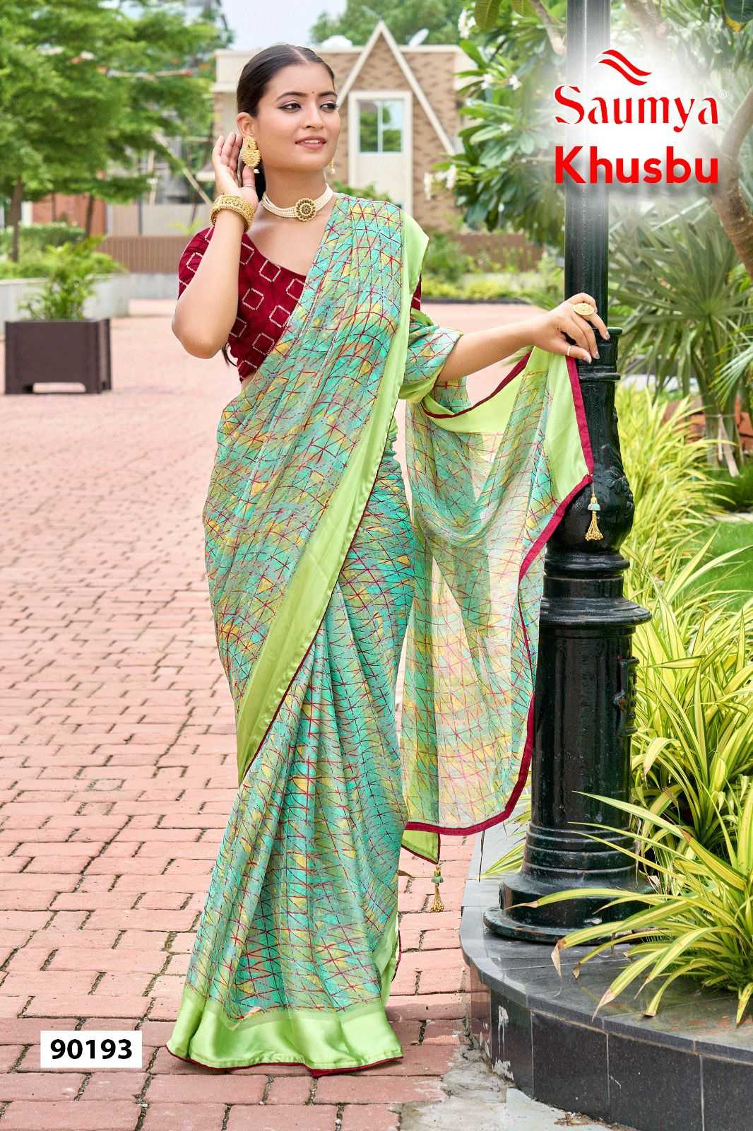 saumya khusbu satin patta fancy comfy wear best saree online 