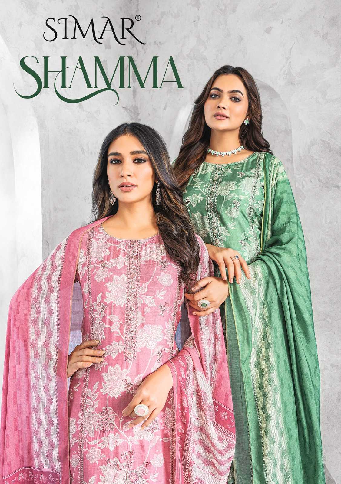 shamma by glossy beautiful viscose muslin salwar kameez material 