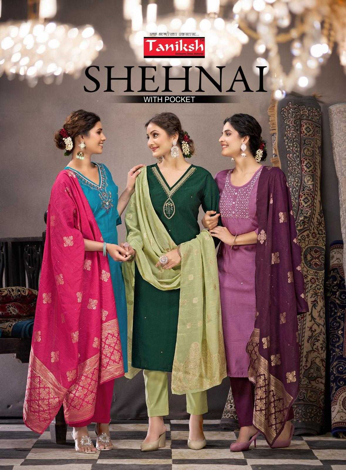 shehnai vol 2 by taniksh cotton viscose readymade classic look 3pcs dress