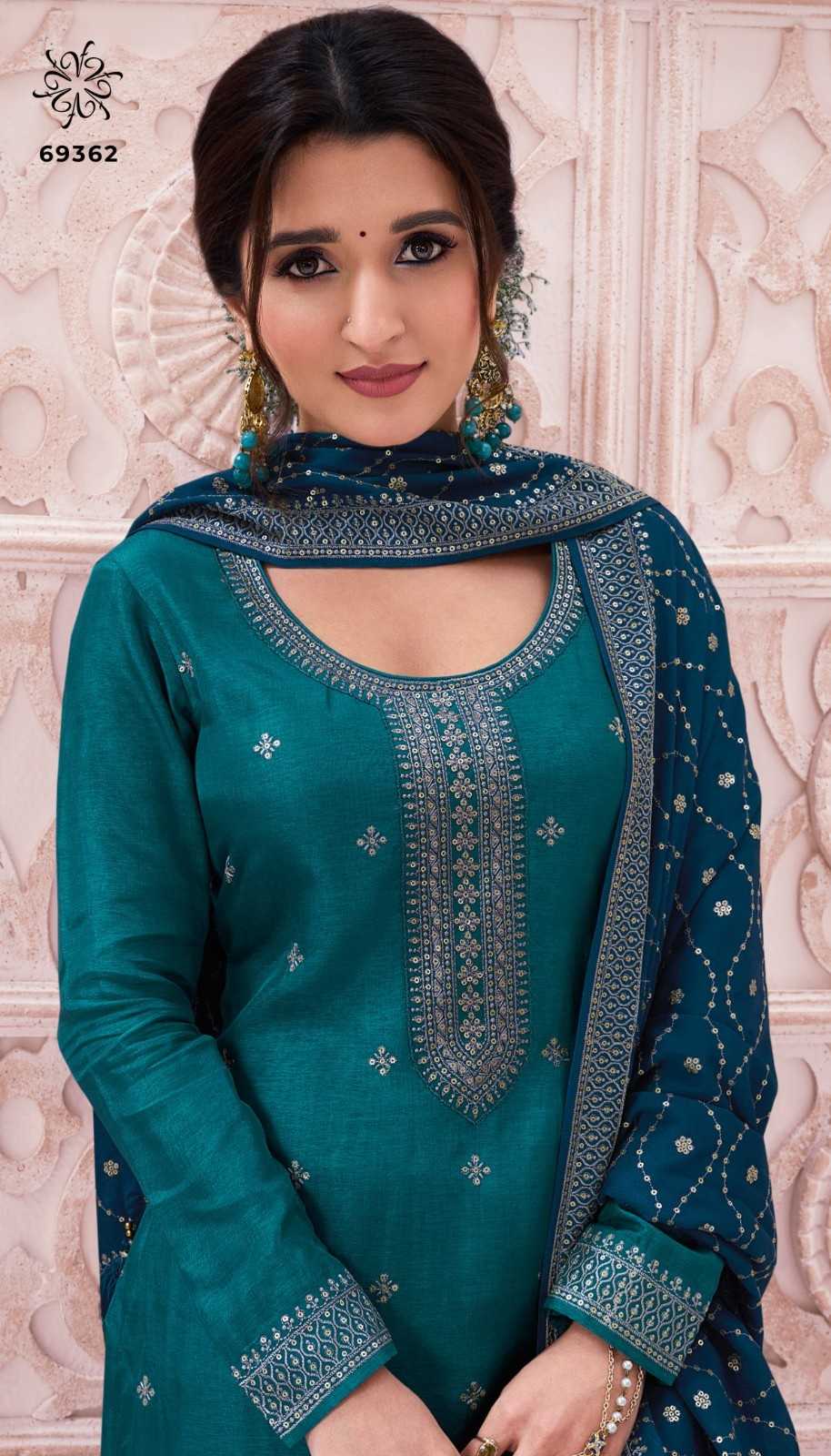 siya by vinay kuleesh thread embroidery moonga silk designer suits