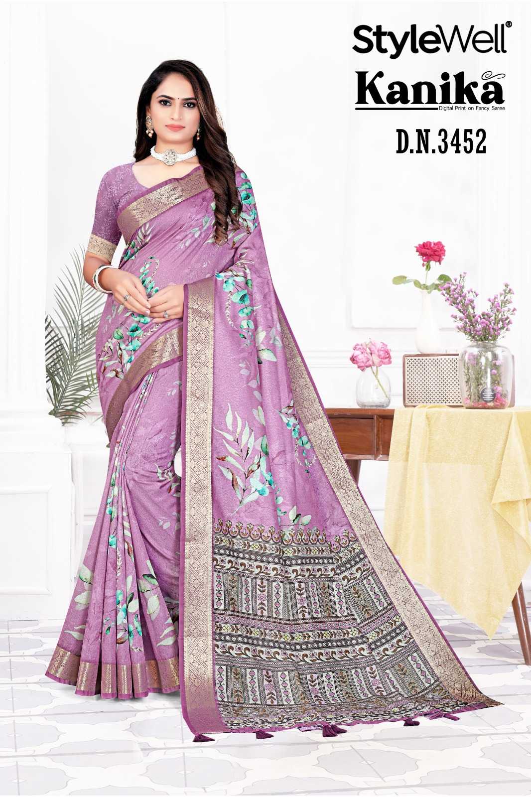 stylewell kanika digital print hit design daily wear saree exports 