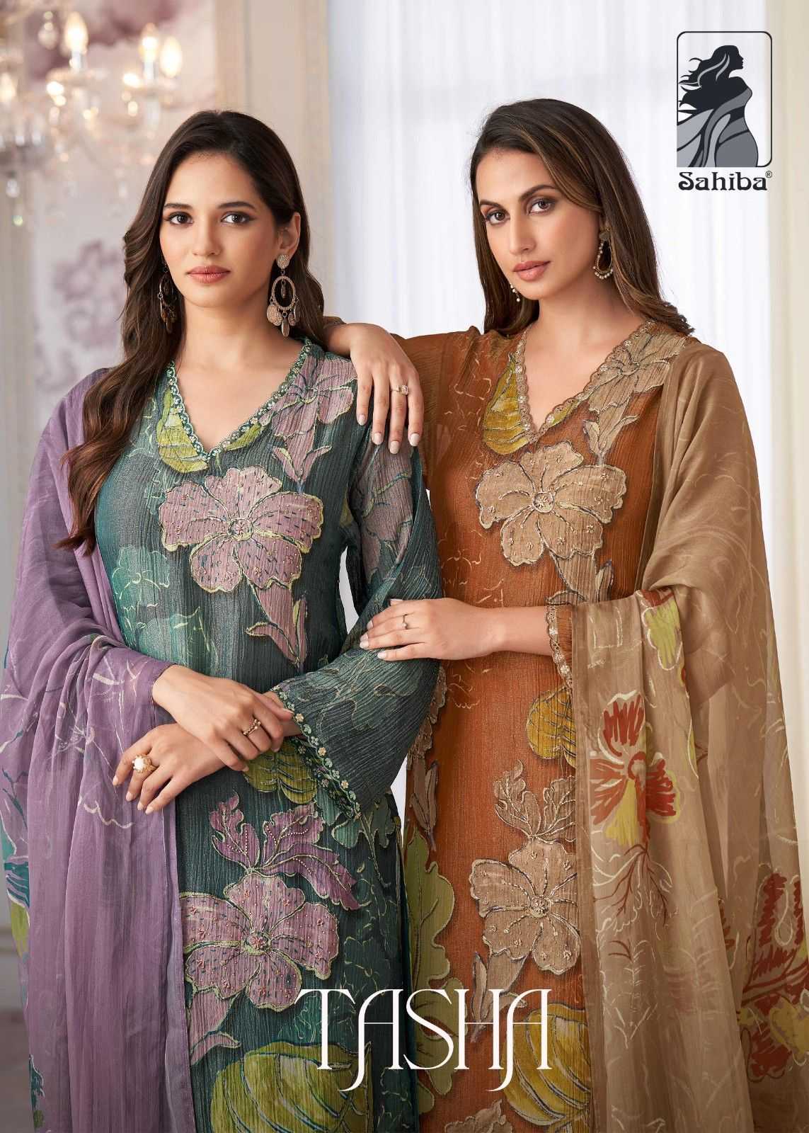 tasha by sahiba simmer tissue crush organza silk trendy suits 
