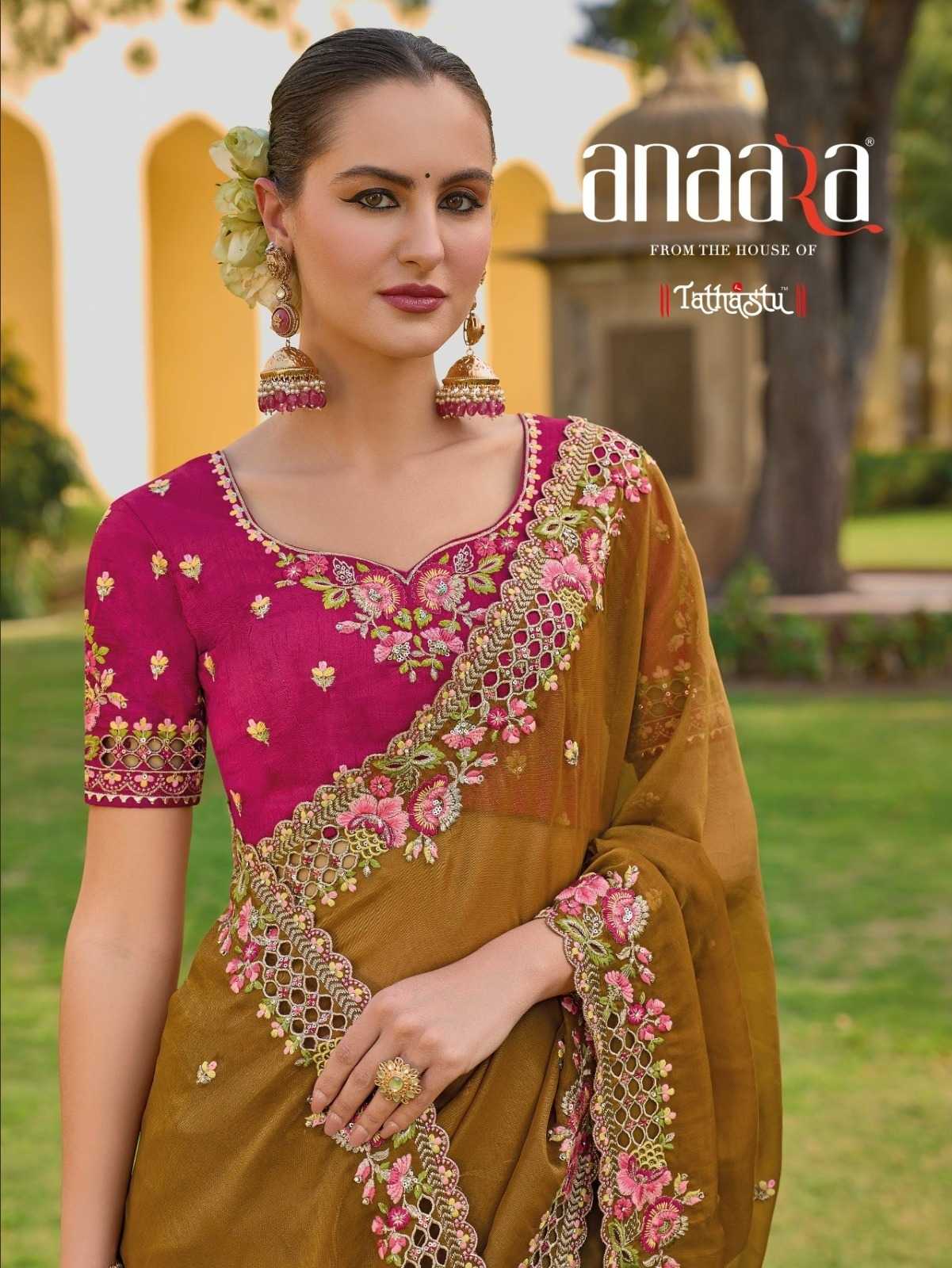 tathastu anaara 6901 to 6910 organza silk festival wear attractive sarees