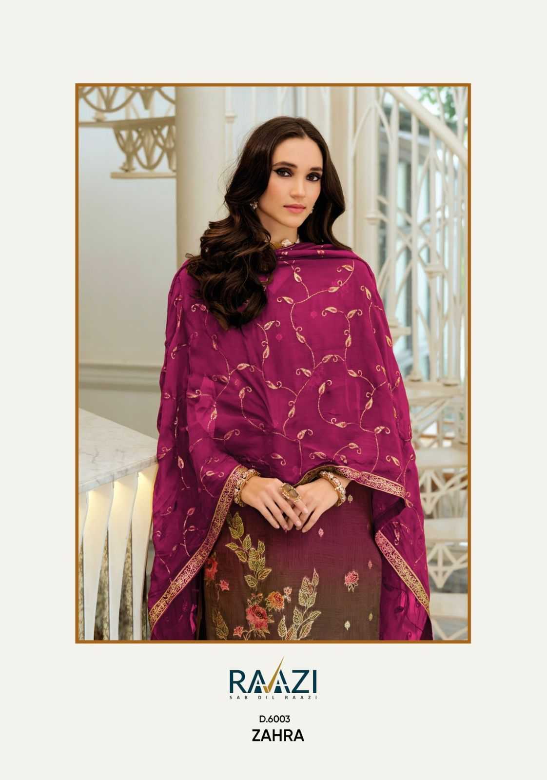 zahra vol 6 by rama fashion digital printed organza suits collection