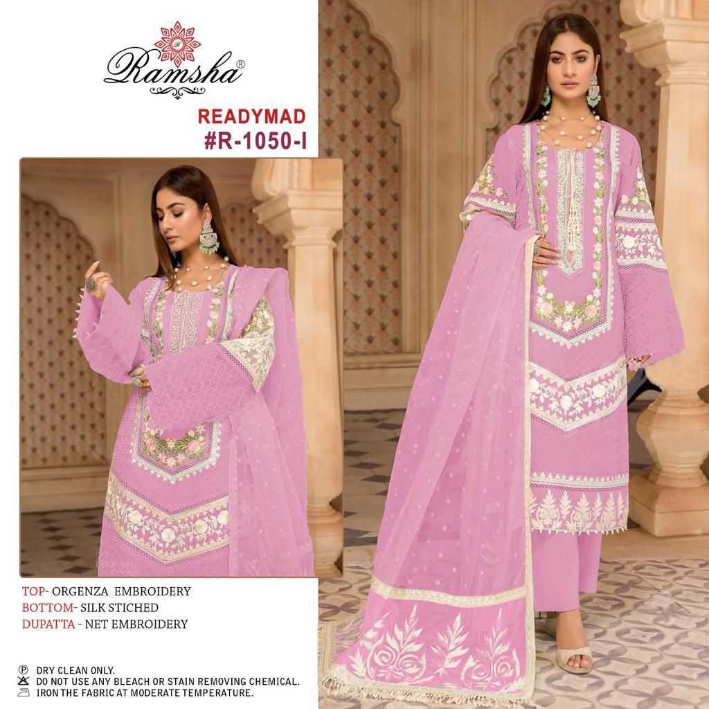 1050 ijkl by ramsha organza embordered fully stitch pakistani dress