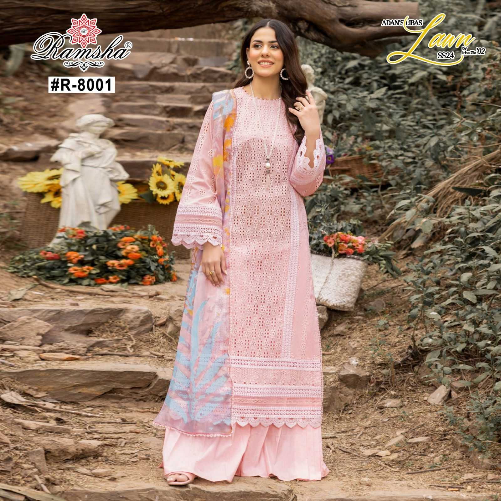 adan libas vol 1 by ramsha new design cambric boring full stitch pakistani suit 