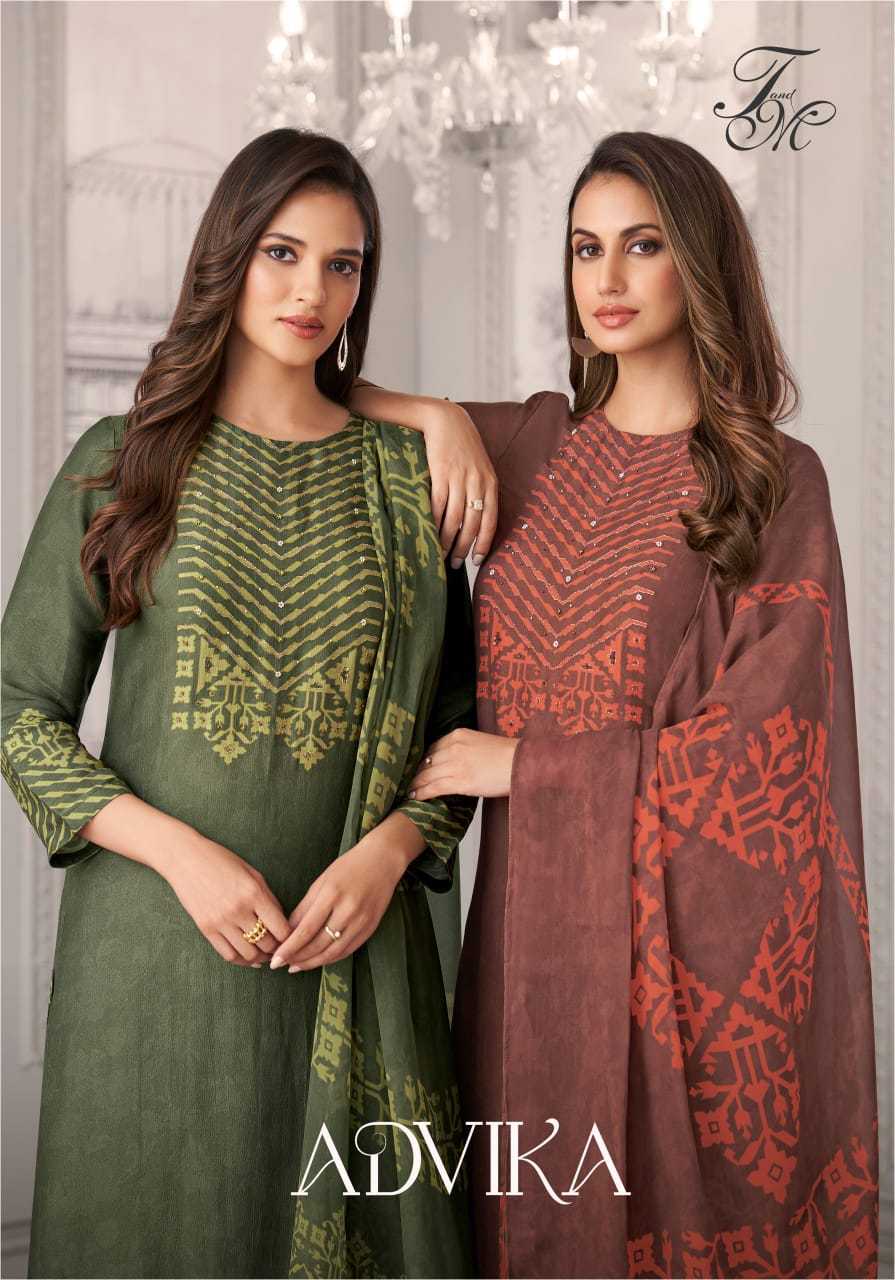 advika by t&m digital print thread work simmer suits for ladies