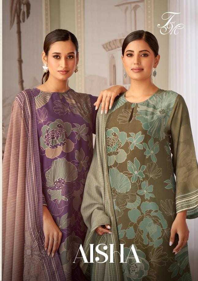 aisha by t&m simmer tissue digital print suits collection