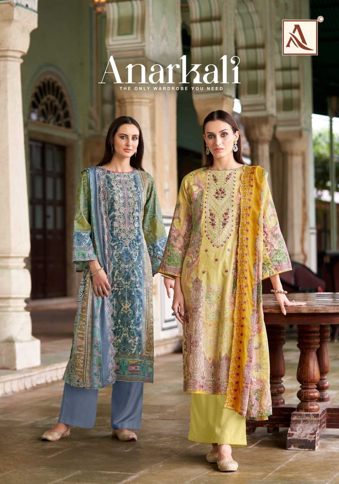 anarkali by alok suits embroidary work pakistani cotton suits