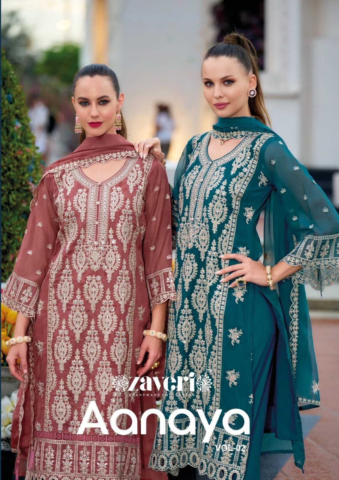 aanaya vol 2 by zaveri organza readymade pakistani salwar kameez 