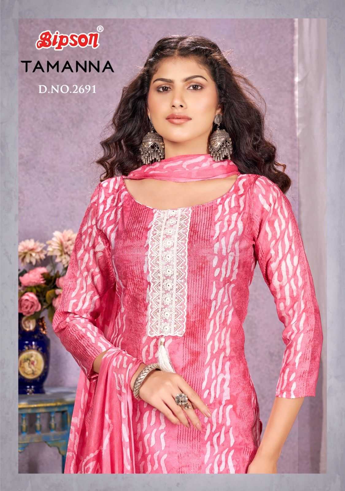 bipson fashion tamanna 2691 embroidery cotton suits