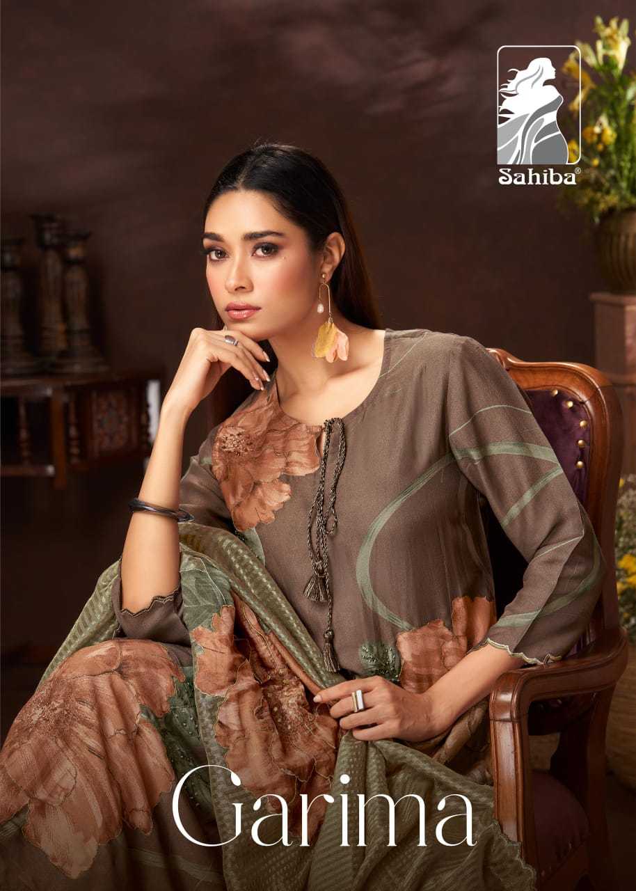 garima by sahiba digital printed simmer viscose ladies suits