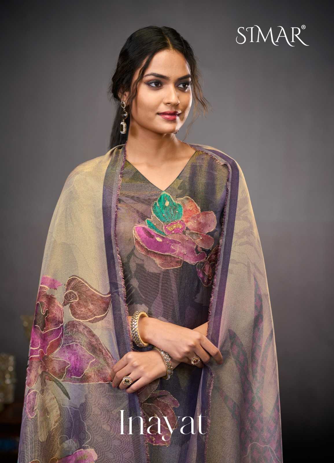 glossy inayat pure tissue silk unique print unstitch suits online