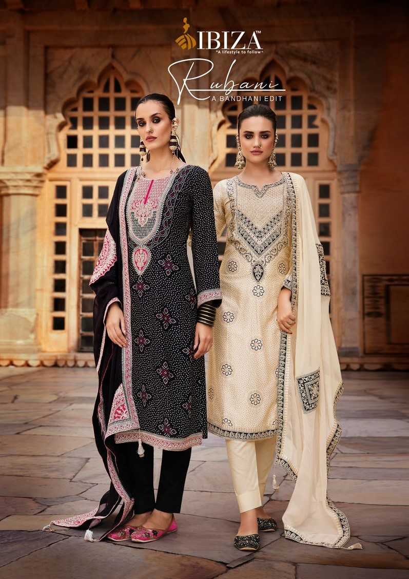 ibiza rubani a bandhani edit digital print party wear ladies suits