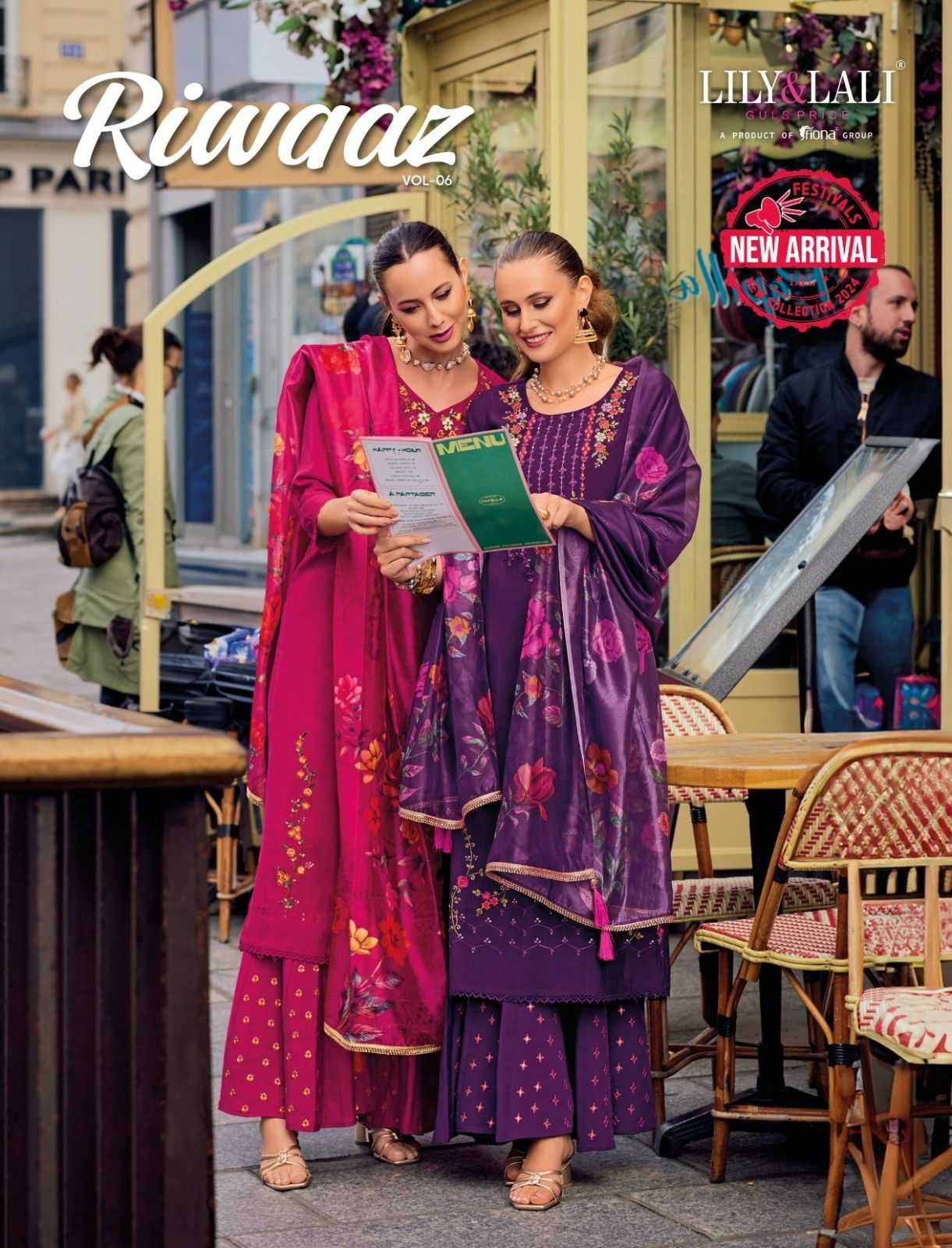 lily & lali riwaaz vol 6 cotton exclusive readymade festive plazzo style suit 