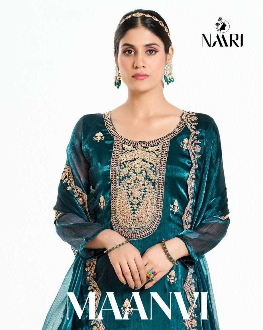maanvi by naari burberry silk festival wear ladies suits collection