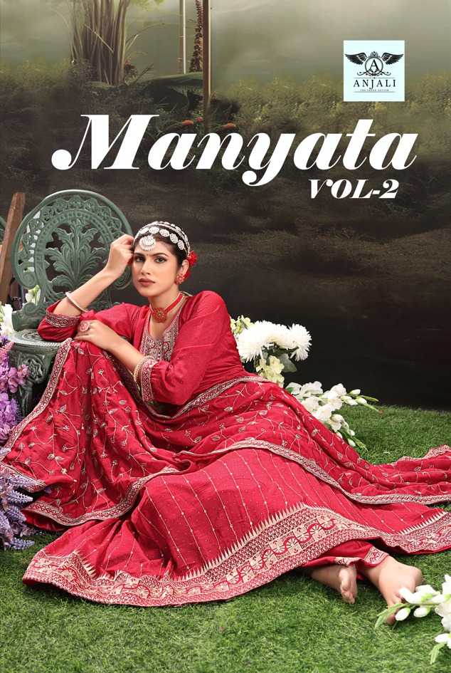 manyata by anjali vichitra siroski work pretty look full stitch 3pcs dress