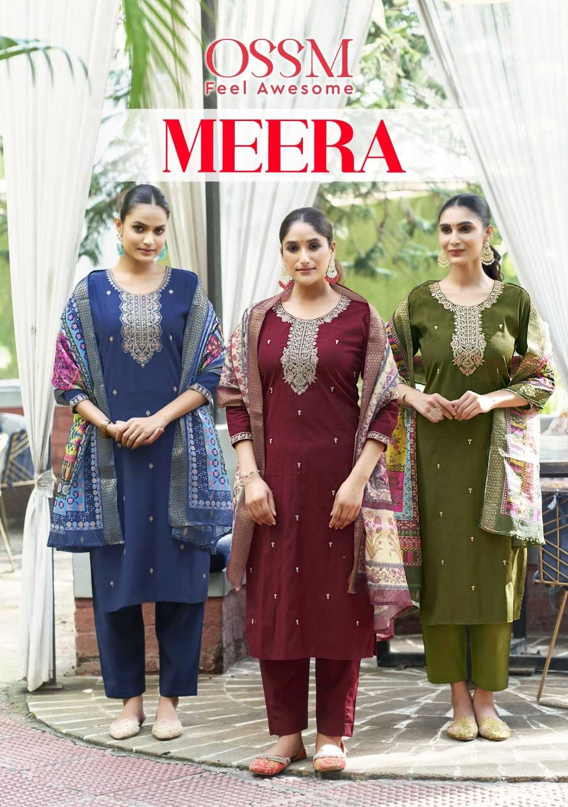 meera by ossm vetican silk readymade classic salwar kameez 