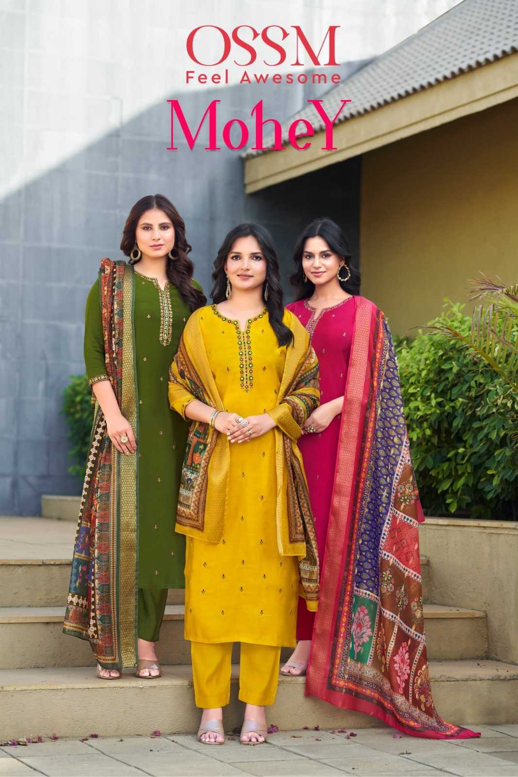 mohey by ossm readymade viscose roman silk casual salwar suit 