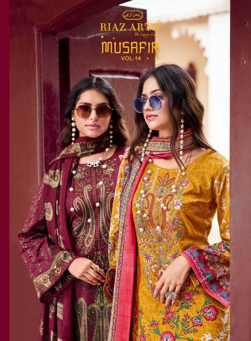 musafir vol 14 by riaz arts karachi lawn unstitch modern pakistani dress