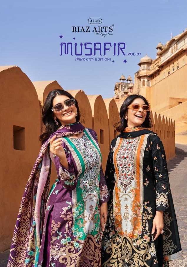 musafir vol 7 by riaz arts lawn pakistani embroidery unstitch suits