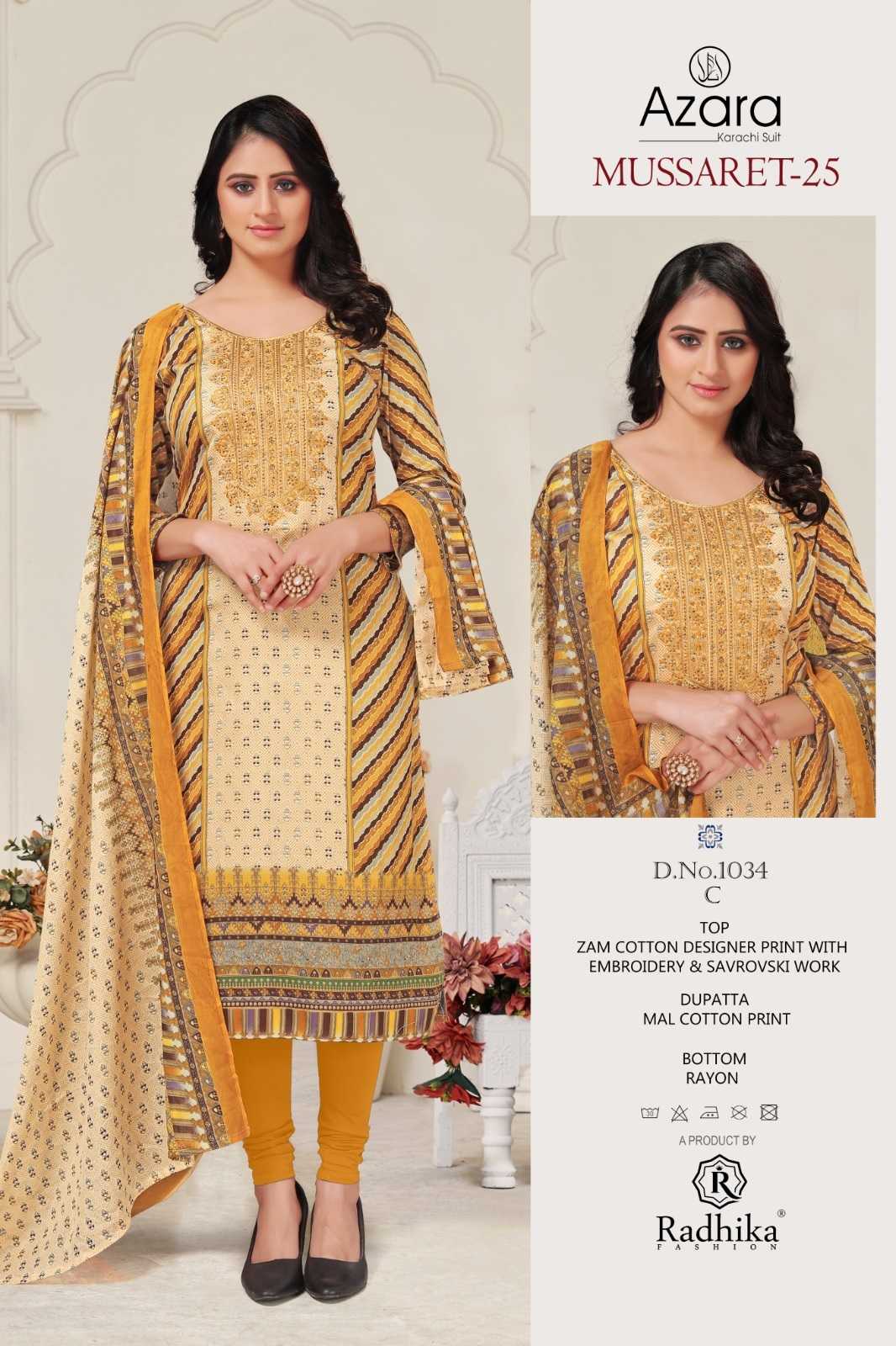 mussaret vol 25 nx by radhika azara embroidery cotton 3pcs dress