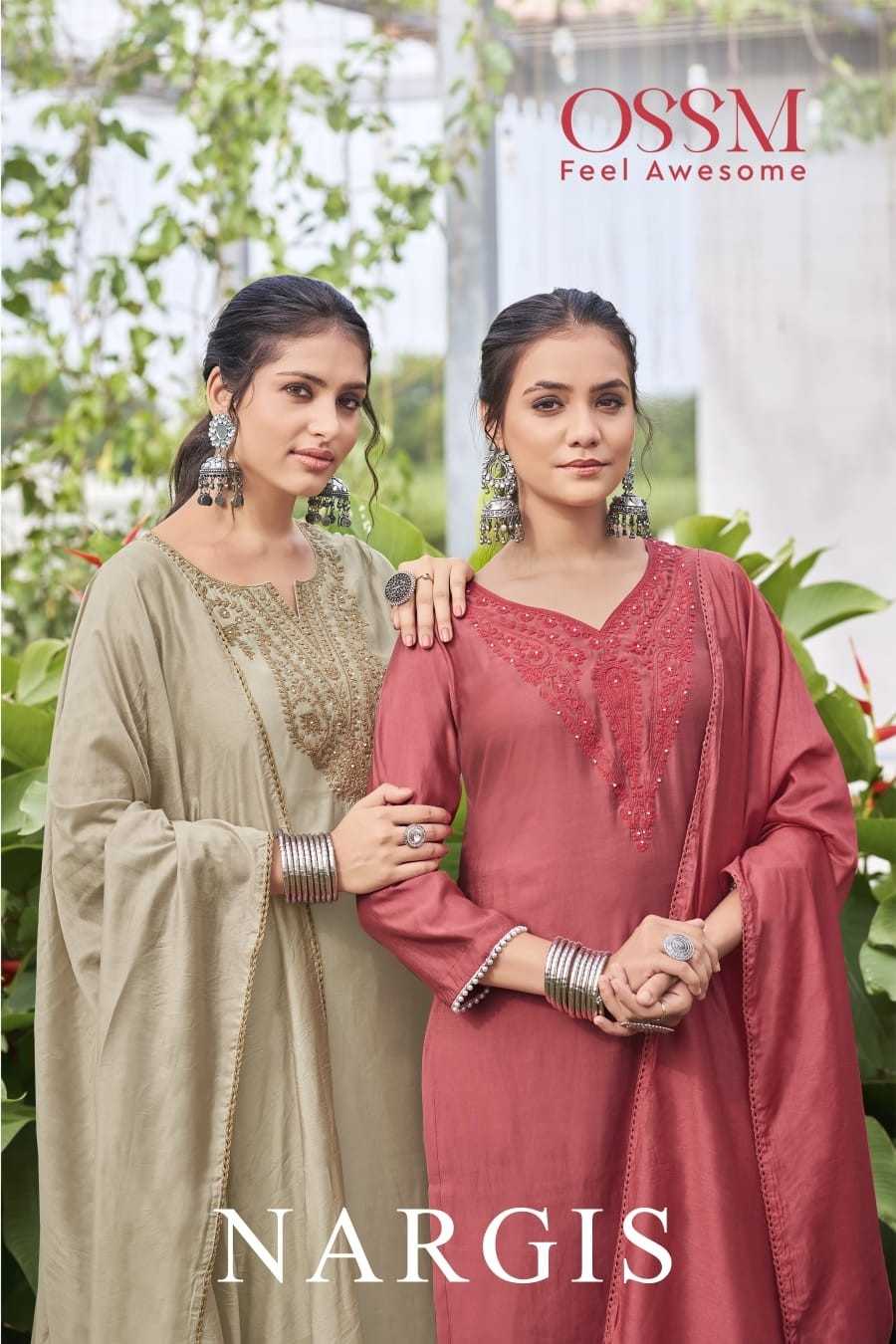 nargis by ossm viscose roman readymade ladies suits