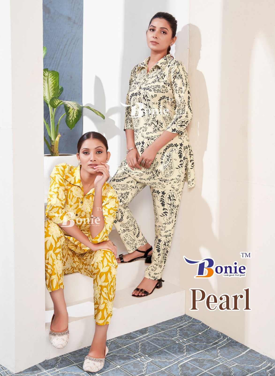 pearl by bonie readymade stylish look rayon amazing print co ord set 