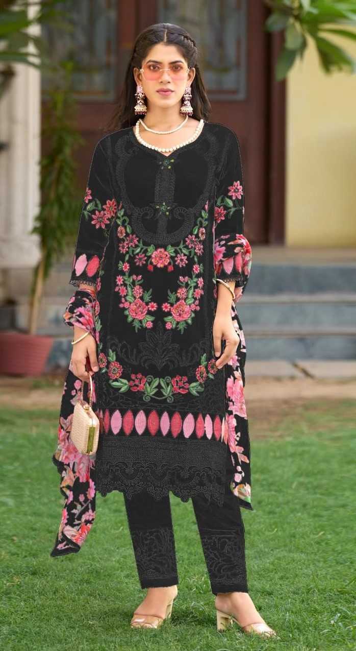 ramsha 1153 nx embroidery readymade georgette 3pcs suits