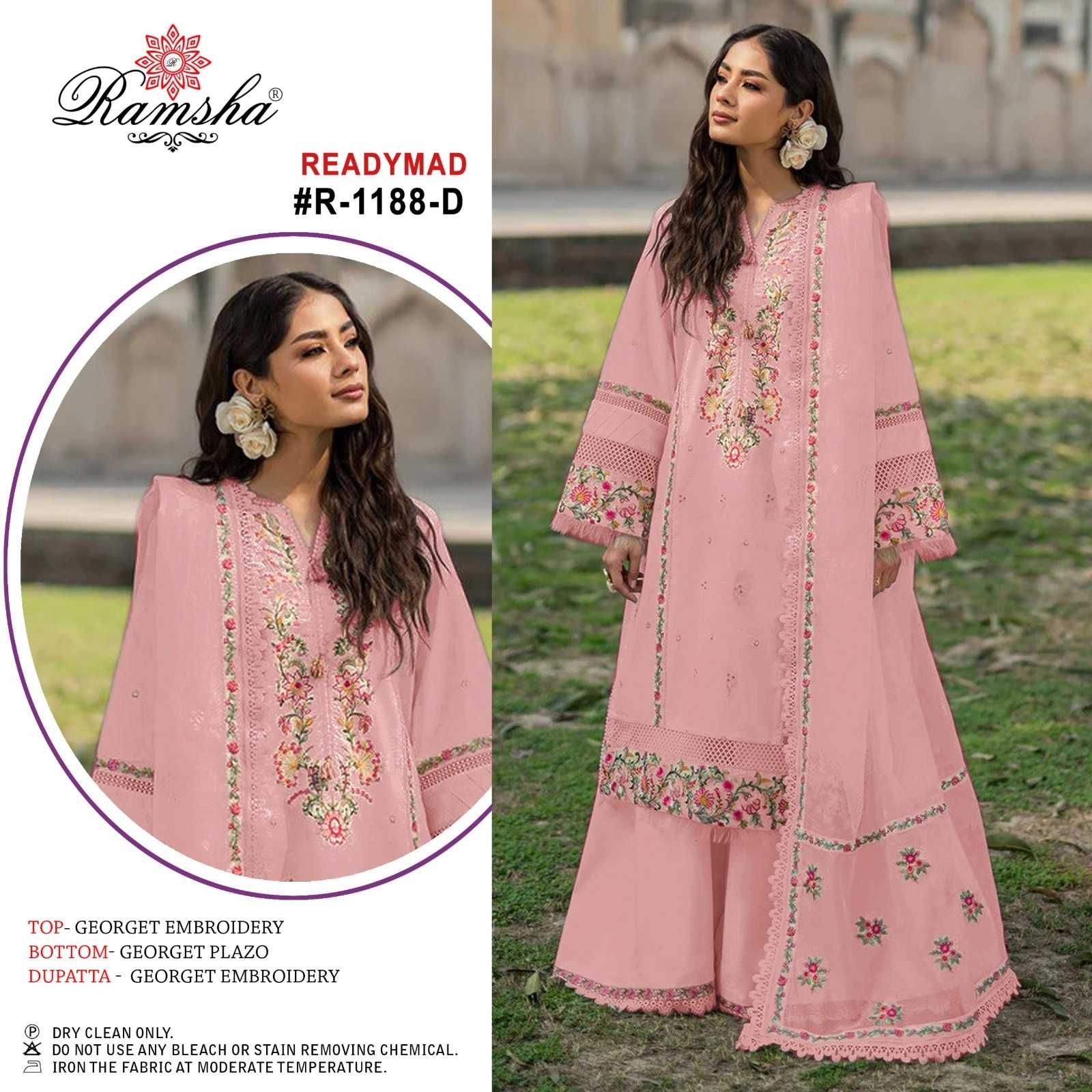 ramsha 1188 hit design georgette full stitch modern pakistani 3pcs dress