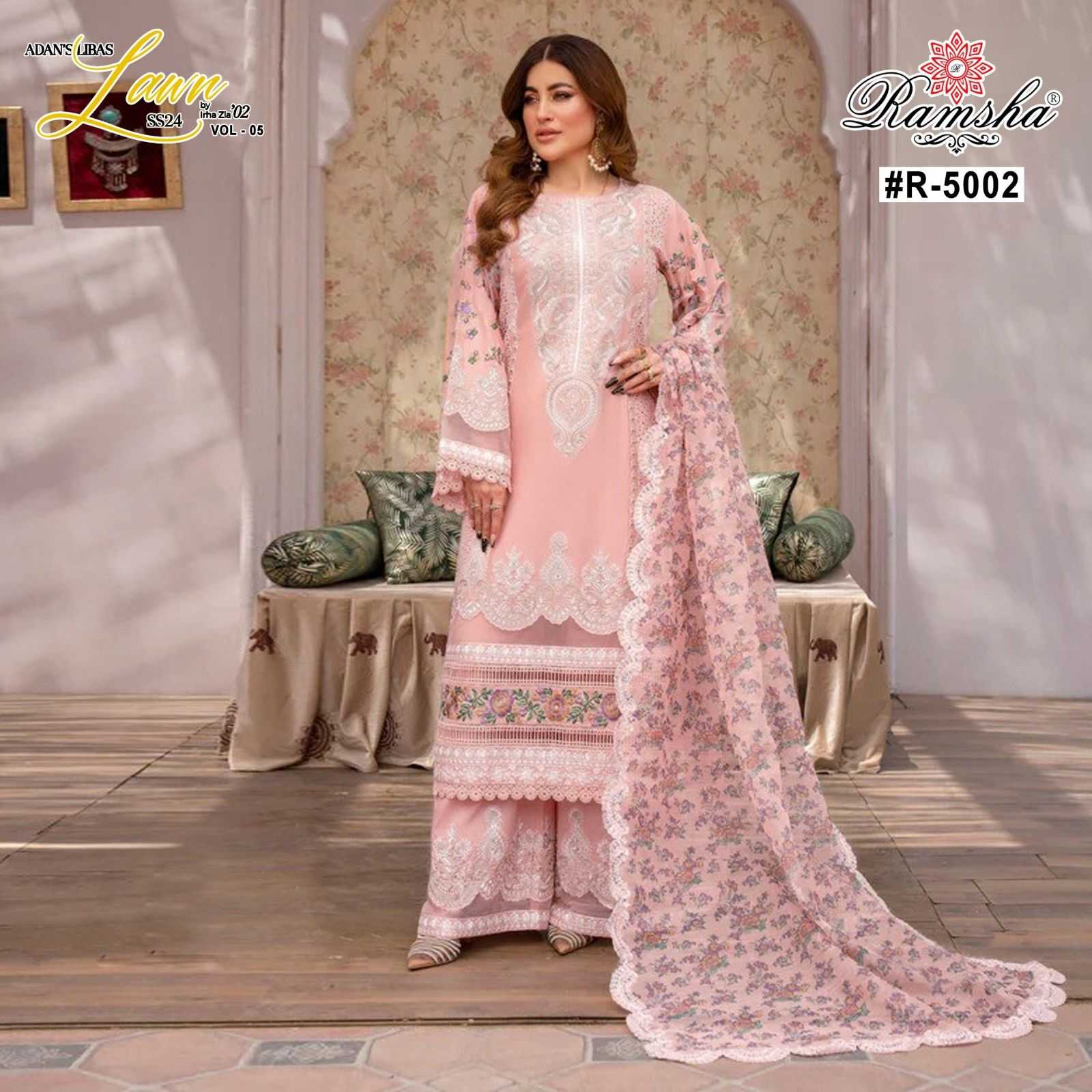 ramsha adan libas vol 5 readymade cambric boring fancy pakistani salwar suit