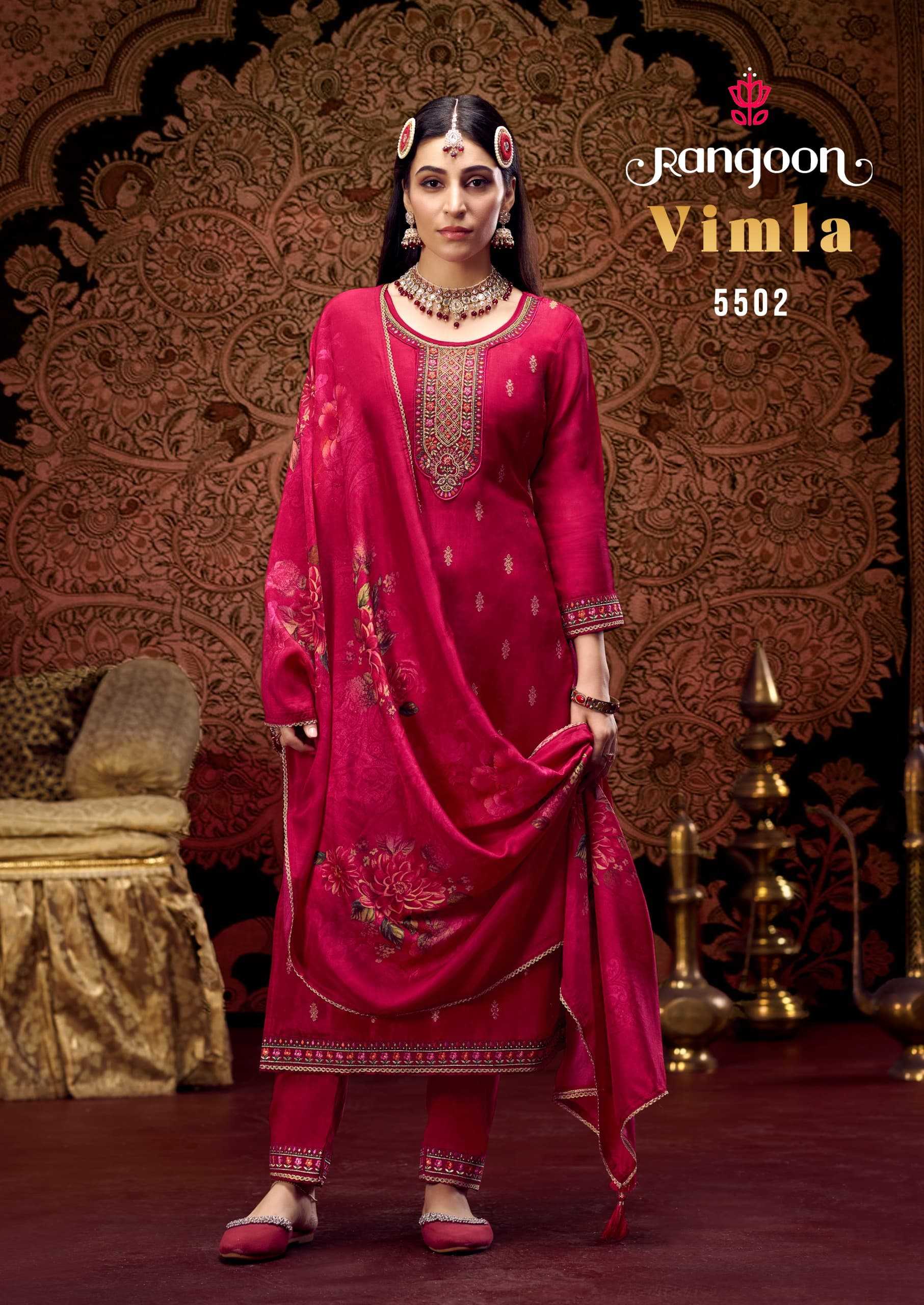 rangoon vimla exclusive design dola jacquard readymade salwar kameez