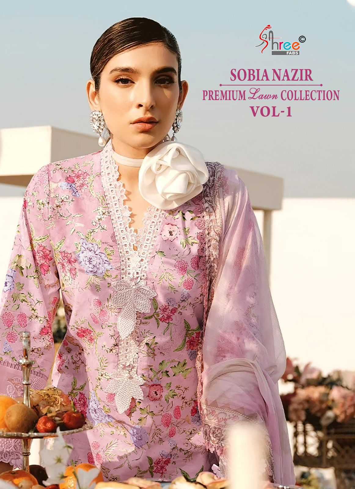 shree fabs sobia nazir premium lawn collection vol 1 pakistani cotton suits