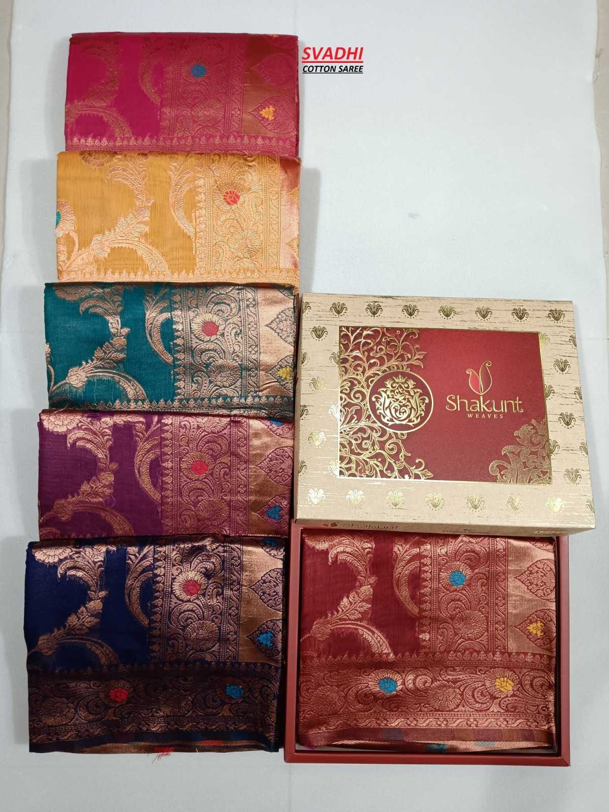 svadhi by shakunt classic look cotton saree collection