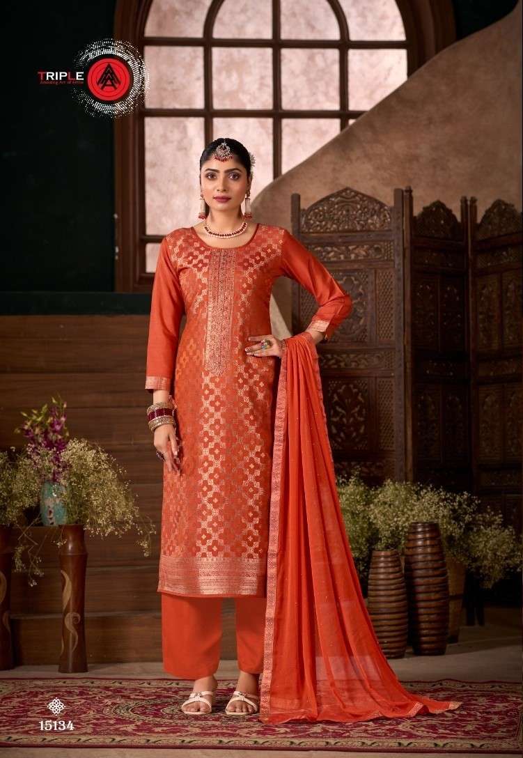 triple a loyal vol 5 colour addition viscose muslin dress material 