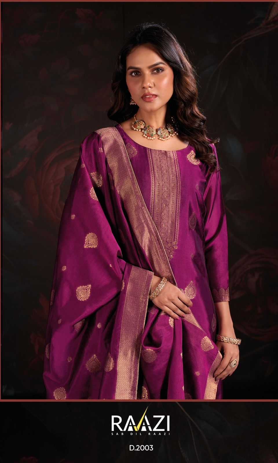 urvashi vol 2 by rama fashions raazi silk jacquard  party wear unstitch suit 