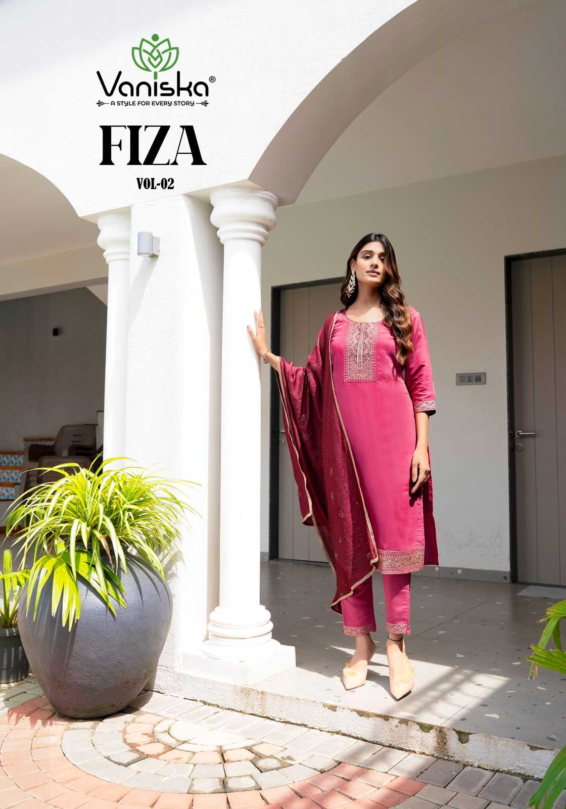 vaniska colourpix fiza vol 2 readymade adorable roman silk 3pcs suit 