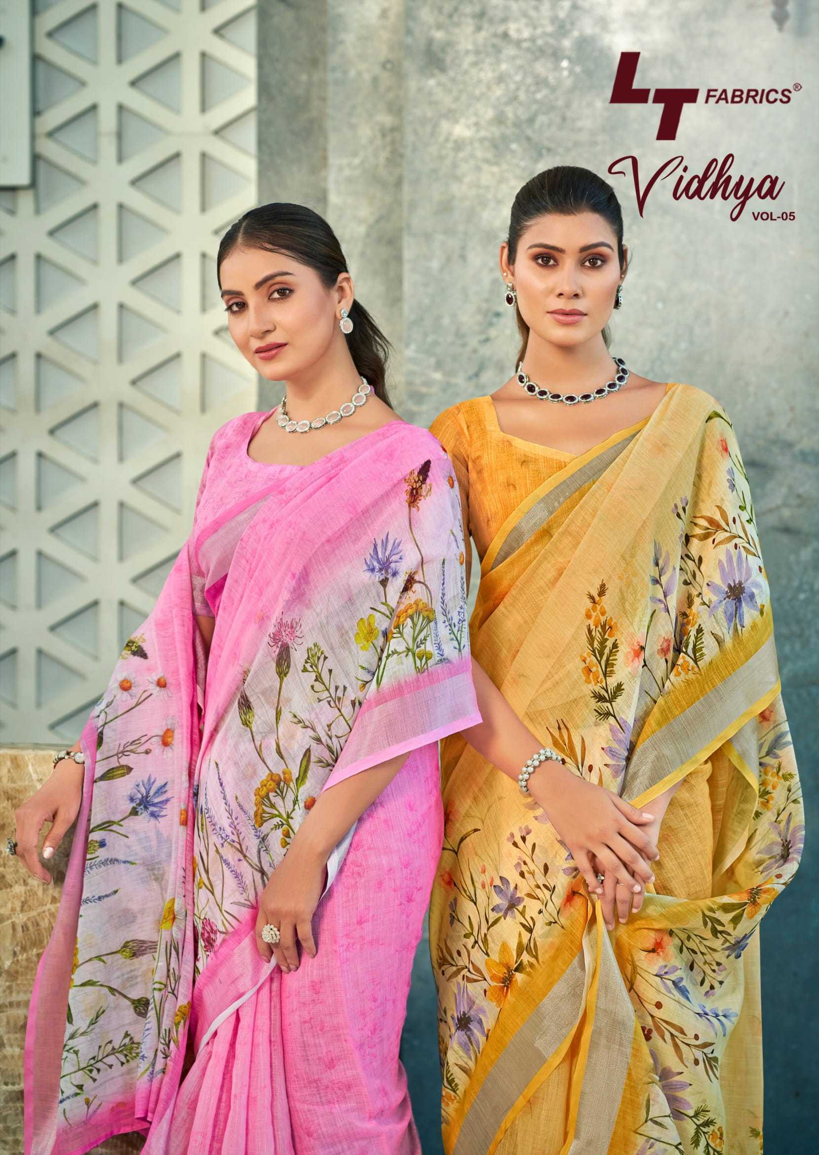 vidhya vol 5 by lt fashion linen cotton colourful saree online