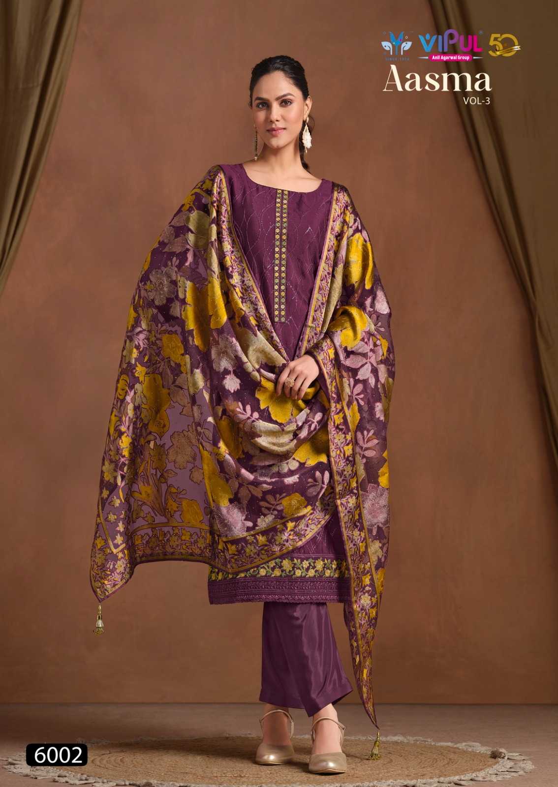 vipul fashion aasma vol 3 readymade chiffon regular wear big size salwar suit 